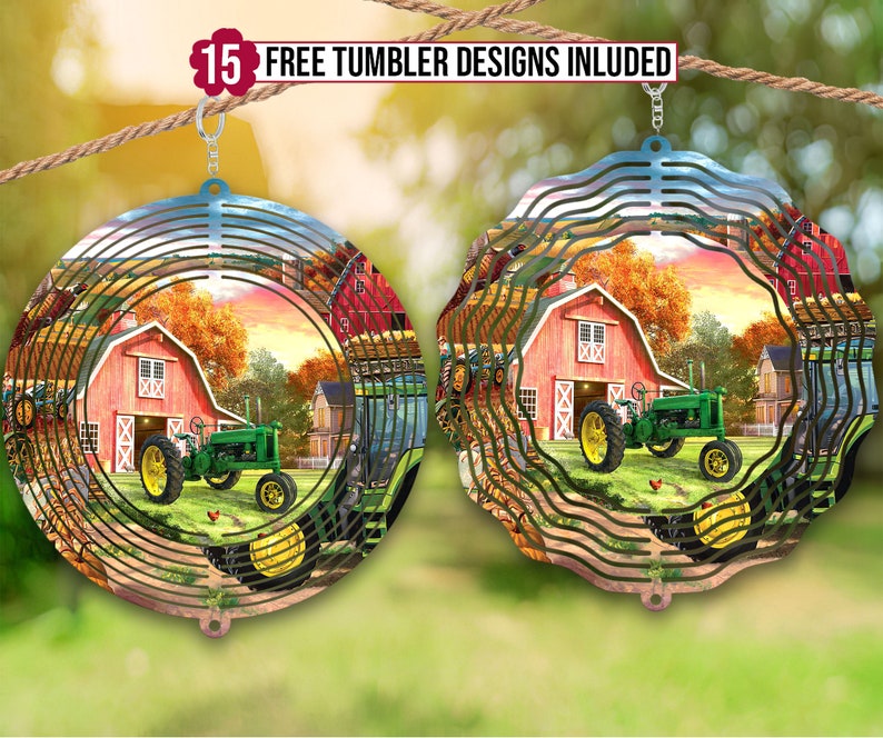 Wind Spinner Png, Tractor Wind Spinner Sublimation Design, Wind Spinner For Outdoor Design, Wind Spinner Template, Farmer, Barn