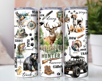Hunting Season 20 Oz Skinny Tumbler Sublimation Design Digital Download ...
