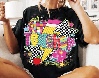 Preppy Teacher Png, Last Day Of School Png, Teacher Summer Png, Teacher Life Png, Teacher Appreciation Gift, Retro Teacher Checkered png