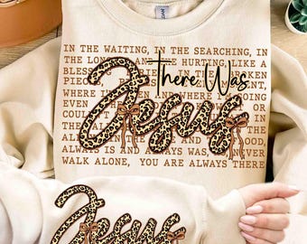 Inspirational PNG, There Was Jesus Leopard Coquette Png Sublimation, Faith Based Png, Religion PNG, Bible Verse PNG, God Png, Religious Png