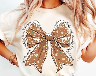 Gingerbread Coquette Png, Gingerbread Bow Png, Christmas Coquette, Christmas Png, Retro Christmas, Merry Christmas png, Girly Christmas png