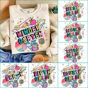 Retro Back to School Png Bundle, First Day Of School Png, Retro Kindergarten Png, School Png, First/Second/Third Grade Designs, Teacher PNG