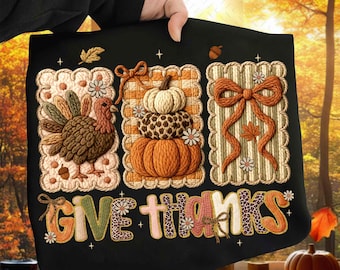 Coquette Give Thanks Latch Hook Yarn Crochet Png, Preppy Thanksgiving Doodles Png, Turkey Png, Thankful Png, Leopard Fall Pumpkin Png,Trendy