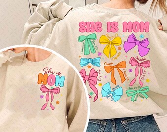 Sie ist Mama Kokette Bogen Png, Retro Mutter Png, christlicher Png, Mutterleben Png, Bibelverse Png, sie ist stark Png, Muttertagsgeschenk, Pinselstrich