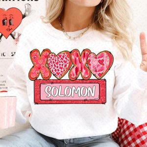 Personalized Girl Name XOXO Valentines png, Girly Valentine Png, Valentine Heart PNG, XOXO Png, Custom Name Valentine, Valentines day png
