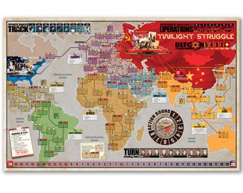 Twilight Struggle - Tavolo da gioco in vinile Playmat - Prodotto personalizzato - Prodotto non ufficiale