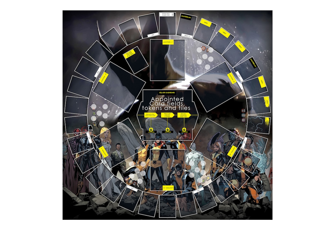 Marvel United Xmen Wolverine Edition Vinyl Playmat Gameboard Custom