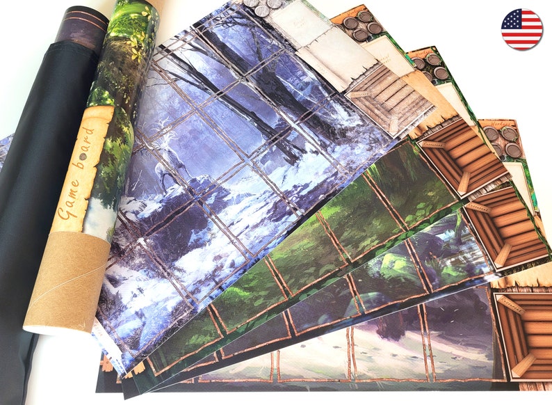 Everdell FAN EXPANSION x94 cards Vinyl Playmat English and German versions Custom Unofficial product 4x Playmats, English