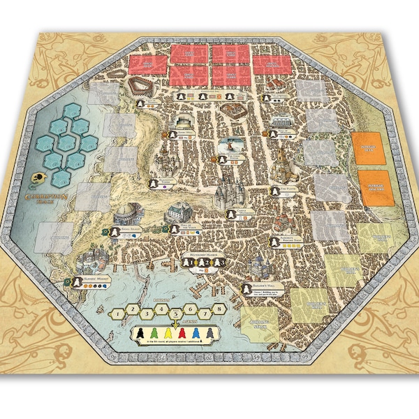 Lords of Waterdeep - Vinyl Playmat Gameboard - Custom product -Unofficial product