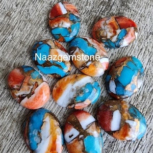 Natural Oyster Copper Turquoise 8×10 ovel Cabochon Loose Gemstone, Copper Turquoise, 10pics sets,meking jewellery Natural Oyster Copper
