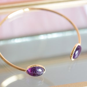 Pulseira de ametista / pulseira de pedra natural de ametista / pulseira de ametista / pulseira de ouro