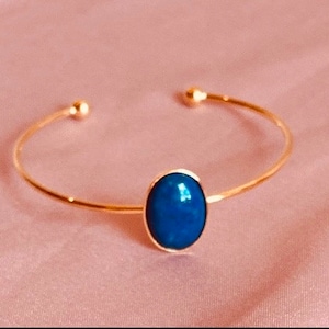 Natural stone lapis lazuli bracelet / blue stone bracelet / Women&#39;s round stone lapis lazuli bracelet / lapis lazuli jewelry