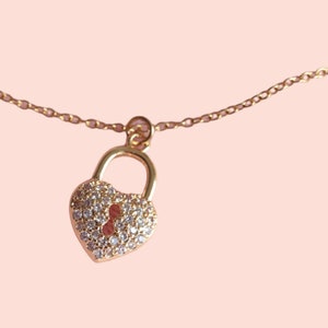 Fine heart pendant necklace / Stainless steel heart tassel necklace / Heart pendant necklace