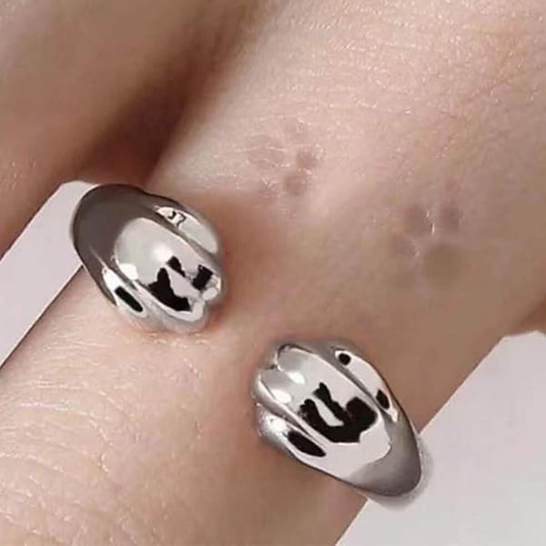Paw Hug Ring | Solid Sterling Silver Ring | Personalized Pet Ring | Pet Remembrance Ring | Custom Engraved Dog Ring | Gift for Pet Lover