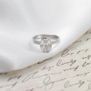 Solid Gold Oval Cut Moissanite Engagement Ring, Proposal Ring, Wide Band Thick Promise Ring, Solitaire Bezel Set Anniversary Gift for Women