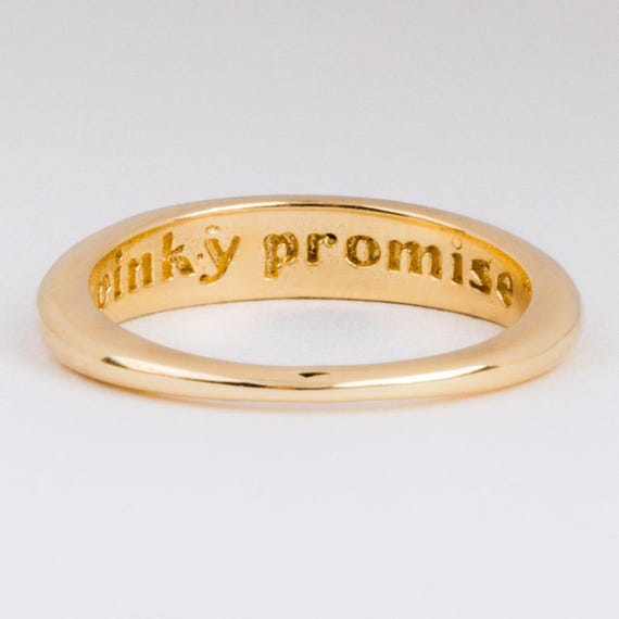 Pinky Promise Charming Ring 14k Yellow Gold Symbolic and Elegant