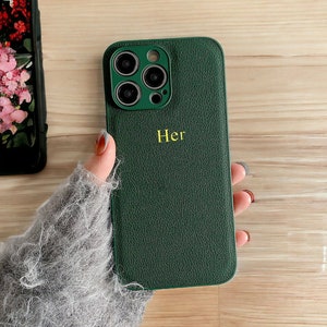 Custom Vegan Leather phone cases-Iphone 15,14,13,12,11,Plus,Pro,Pro Max, Monogram Initials Iphone Case, gifts for best friend