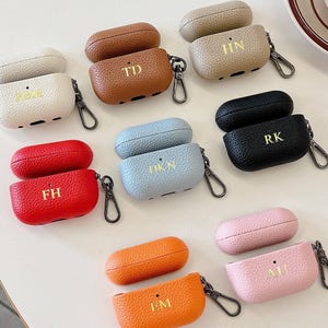 Personalised Genuine Leather AirPods 1,2,3,4 & Pro 1, 2 Case, Monogram Premium Genuine Leather Cover, Custom Engraved AirPods pro 3 Case