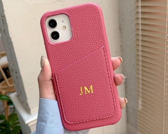 Custom Pebble Leather phone case for iPhone 15,14,13,12,11,Pro,Pro Max,Plus| Personalized Phone cases with Initial  Monogram Letter