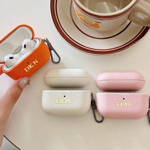 Personalised Genuine Leather AirPods 1,2,3,4 & Pro 1, 2 Case, Monogram Premium Genuine Leather Cover, Custom Engraved AirPods 1/2/3/4 Case