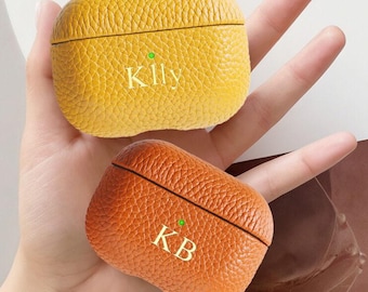 Personalized Airpod pro case, Customized Pebble Leather Airpods Case, Monogram AirPod Pro 3 Case, AirPod Case 1,2,3,4 Cover