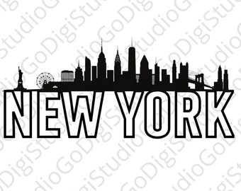 New York Svg, New York Silhouette, New York City Svg,  NYC Svg, NY Svg, New York Skyline Svg, Cut Files For Crafters, Silhouette