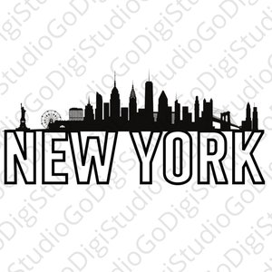 New York Svg, Silhouette New York, New York City Svg, NYC Svg, NY Svg, New York Skyline Svg, couper des fichiers pour les artisans, Silhouette