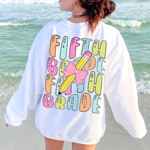 Retro Fifth Grade PNG, Fifth Grade Teacher Shirt PNG, 5th Grade Sublimation Design, Back to School Png, Fifth Grade Crew Clipart