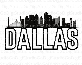 Dallas Svg Png och klippfiler för Cricut, Dallas Silhouette, Dallas City Svg, Dallas Texas Svg, Dallas Clipart, Dallas Vector - Digitalt Tryck