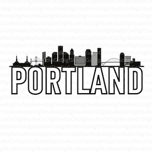 Portland svg, Portland Silhouette, Portland Stadt svg, Portland Skyline, Oregon svg, geschnittene Dateien für Handwerker, Silhouette - Digitaldrucke