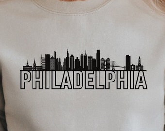 Fichiers Svg de Philadelphie et coupe pour Cricut, Philadelphie Svg, Silhouette de Philadelphie, ligne d&#39;horizon de Philadelphie, la ville de l&#39;amour fraternel Svg