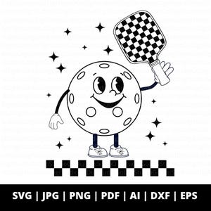 Pickleball SVG, Pickleball PNG, Retro Pickleballer Cut Files for Cricut, Paddle Png, Pickleball Shirt Design, Trendy Picke Ball Lover Svg