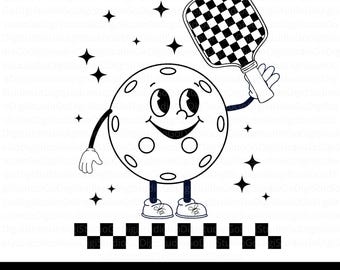 Pickleball SVG, Pickleball PNG, Retro Pickleballer Cut Files for Cricut, Paddle Png, Pickleball Shirt Design, Trendy Picke Ball Lover Svg