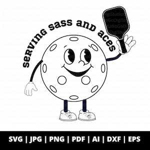 Pickleball SVG, Pickleball PNG, Retro Pickleballer Cut Files for Cricut, Paddle Png, Pickleball Shirt Design, Trendy Picke Ball Lover Svg
