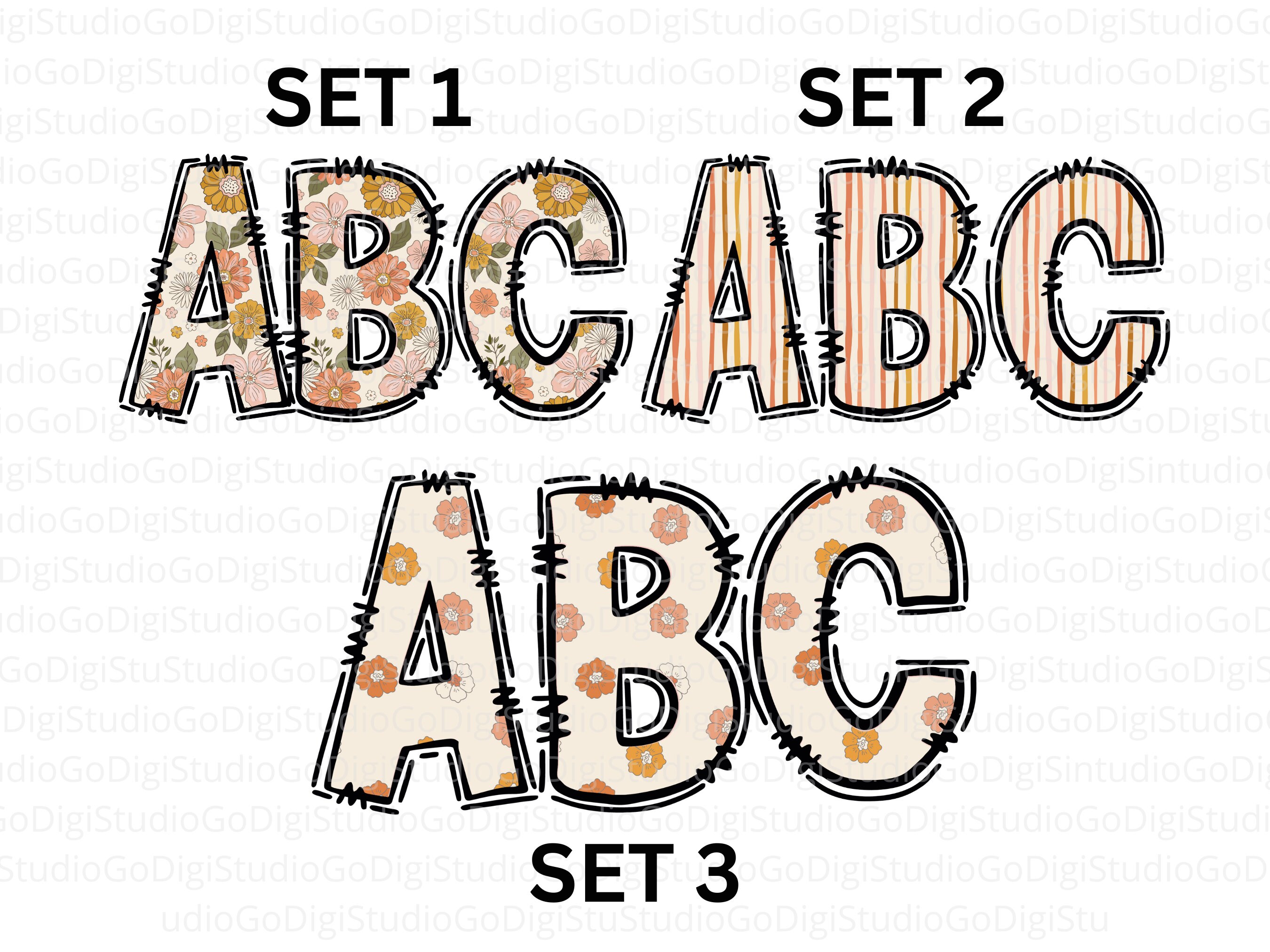 Spring Floral Alphabet Letters PNG Bundle, Floral Alphabet Clipart ...