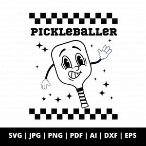 Pickleball SVG, Pickleball PNG, Retro Pickleballer Cut Files for Cricut, Paddle Png, Pickleball Shirt Design, Trendy Picke Ball Lover Svg