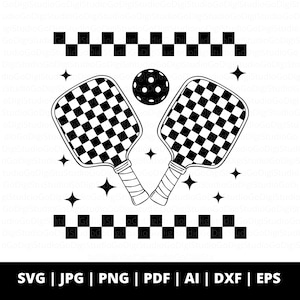 Pickleball SVG, Pickleball PNG, Retro Pickleballer Cut Files for Cricut, Paddle Png, Pickleball Shirt Design, Trendy Picke Ball Lover Svg