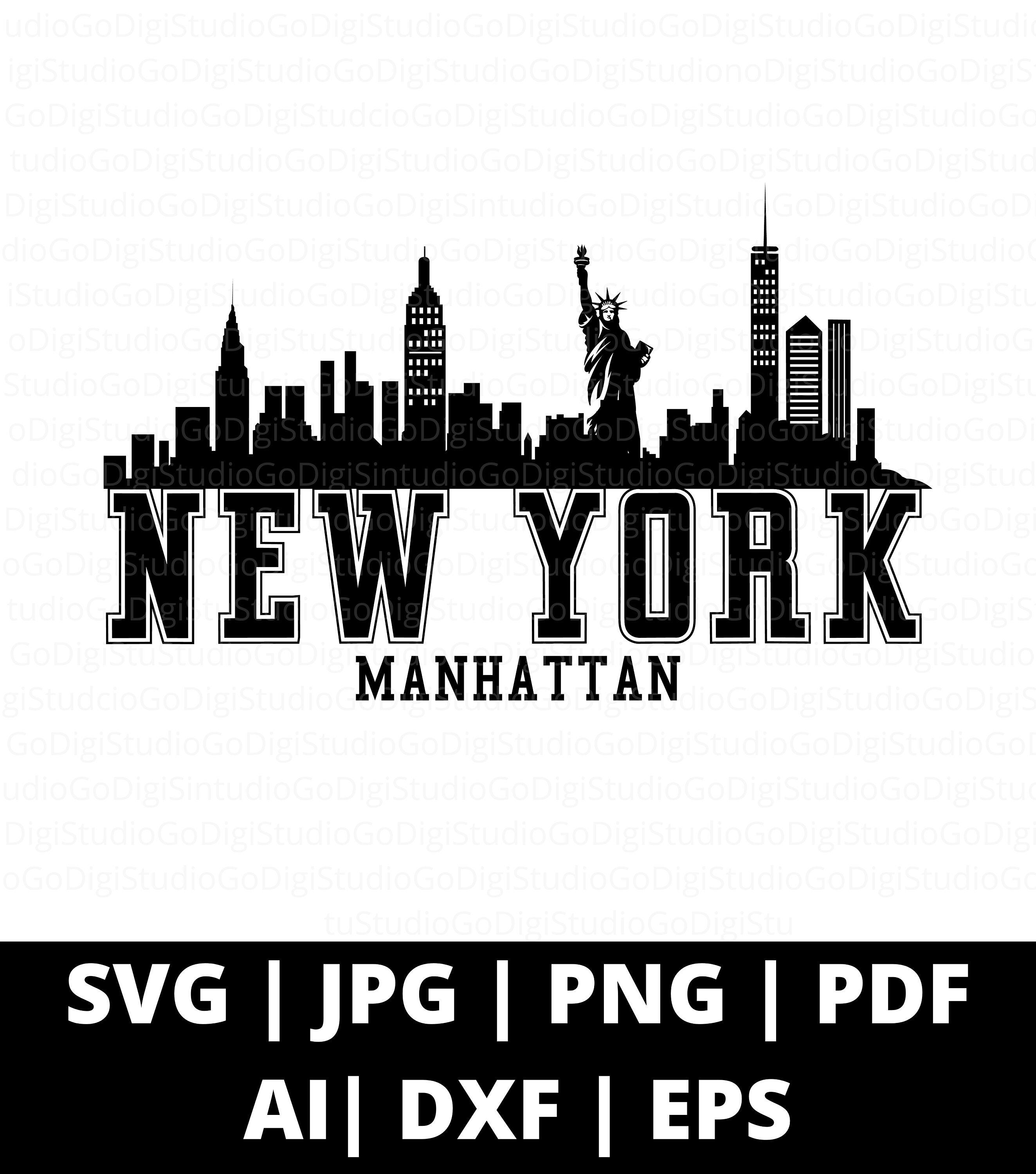 New York Svg, Silhouette de New York, New York City Svg, NYC Svg, NY Svg, New York Skyline Svg, couper des fichiers pour les artisans, Silhouette