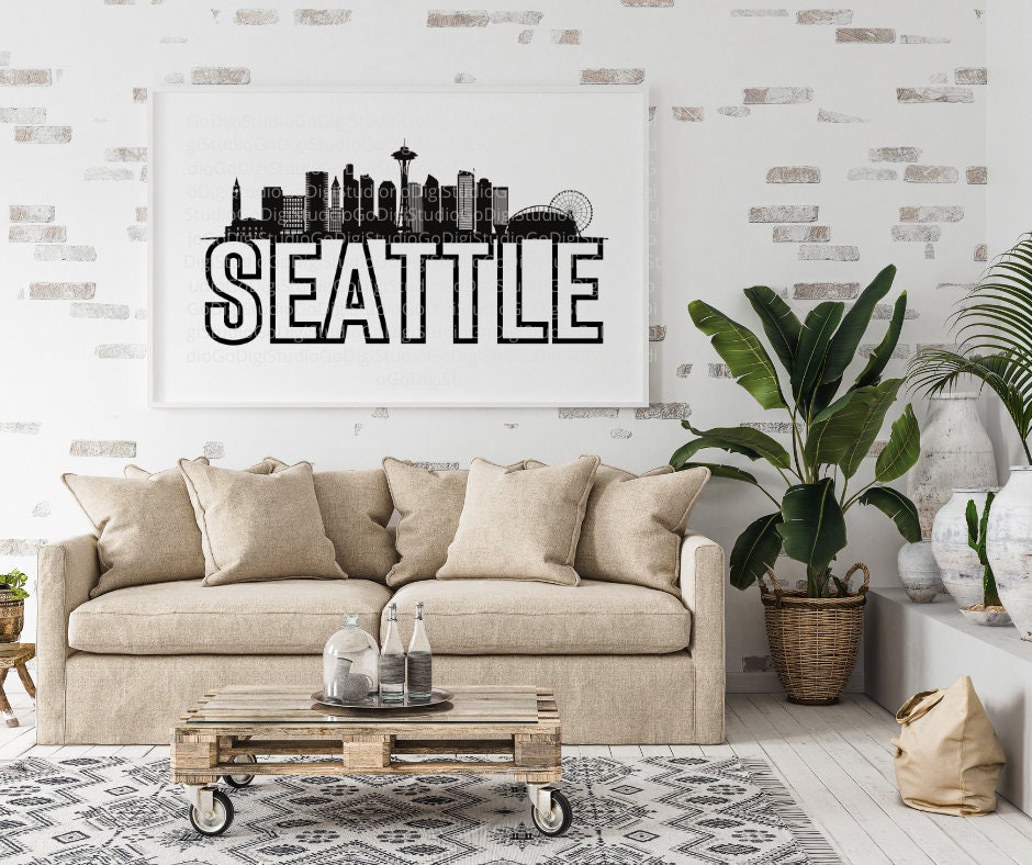 Vector Bar Seattle Seattle Svg, Seattle Skyline Svg, Washington Svg, Seattle Gift Svg ...