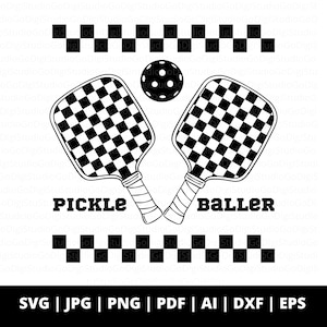 Pickleball SVG, Pickleball PNG, Retro Pickleballer Cut Files for Cricut, Paddle Png, Pickleball Shirt Design, Trendy Picke Ball Lover Svg