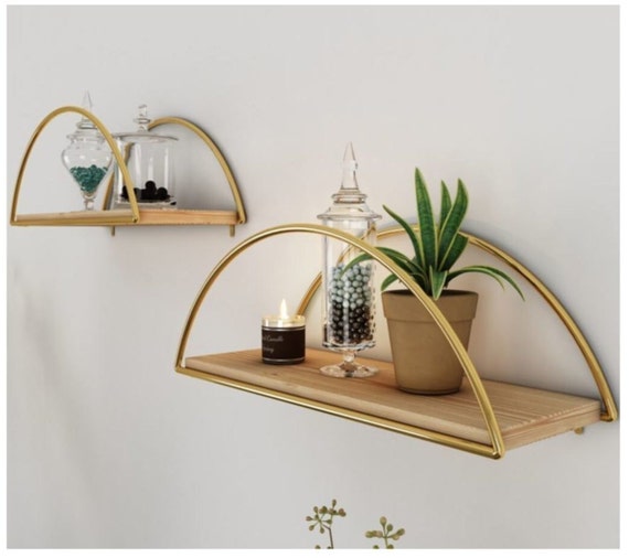 Gold Shelves for Bathroom Bathroom Organizer Shelf Kitchen Etsy