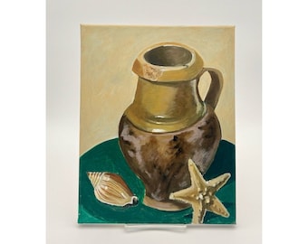 Vintage Coastal Still Life Painting