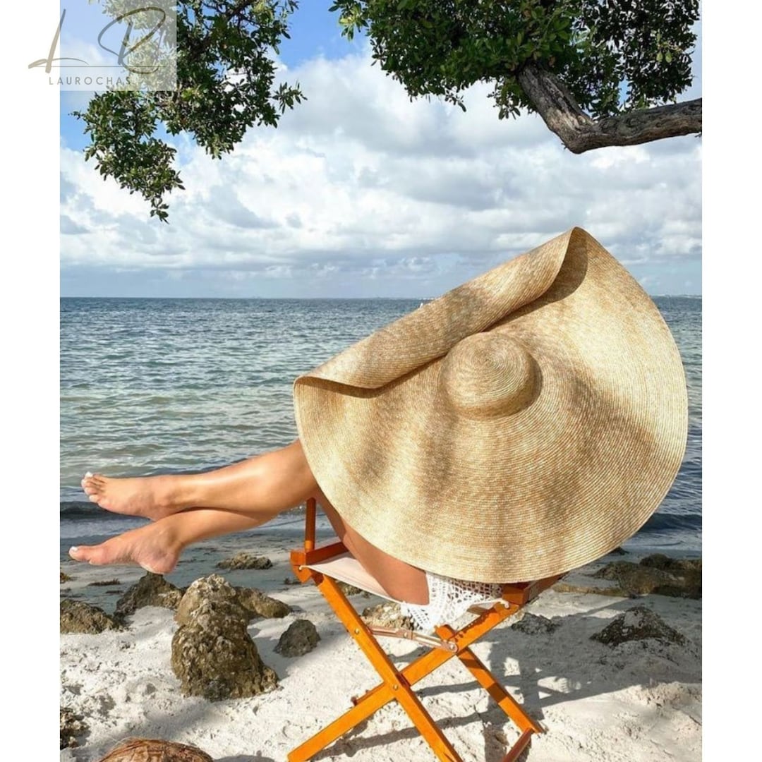 Oversized Beach Hat XXL 90cm / 35.4 Wide Brim Packable Etsy