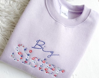 Big sister Kids sibling sweatshirts | big sister | little sister| twinning |pregnancy announcement kids sweatshirt