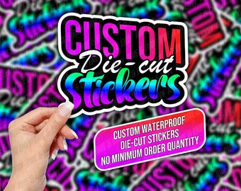 Custom Waterproof Vinyl Stickers. High Quality and Durable. Personalised Photo & Design. Send us any image and we'll turn it into a sticker!