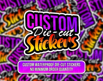 Custom Waterproof Vinyl Stickers. High Quality and Durable. Personalised Photo & Design. Send us any image and we'll turn it into a sticker!