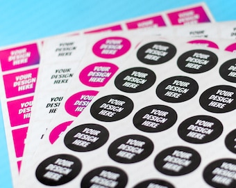 Personalised Logo Stickers: Custom Vinyl Circle & Square Branding Labels. Build Brand Awareness for your Business. Packaging Labels