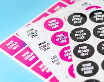 Personalised Logo Stickers: Custom Vinyl Circle & Square Branding Labels. Build Brand Awareness for your Business. Packaging Labels