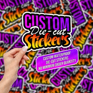 Custom Vinyl Waterproof Stickers. Send us any photo or design and we&#39;ll turn it into a sticker! Weatherproof Custom Die-cut Stickers