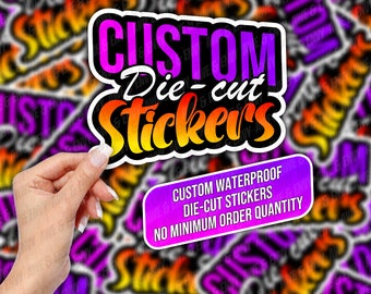 Custom Waterproof Vinyl Stickers. High Quality and Durable. Personalised Photo & Design. Send us any image and we'll turn it into a sticker!